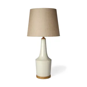 Rebecca Table Lamp White Ceramic | Beige Shade