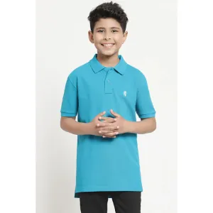 RedTape Boys Blue Solid T-Shirt