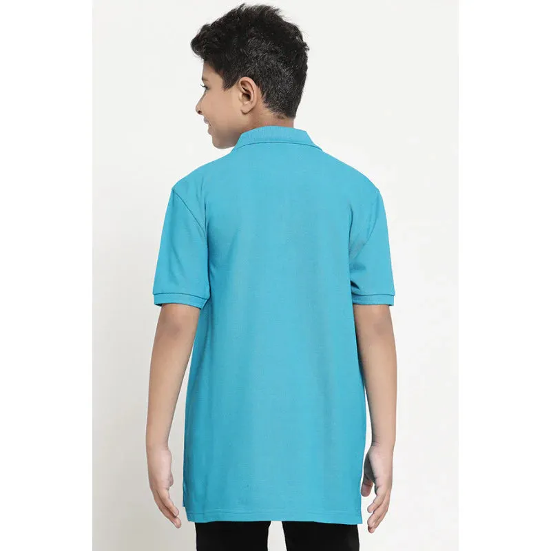 RedTape Boys Blue Solid T-Shirt