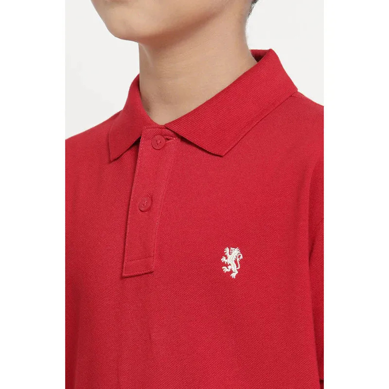 RedTape Boys Red Solid T-Shirt