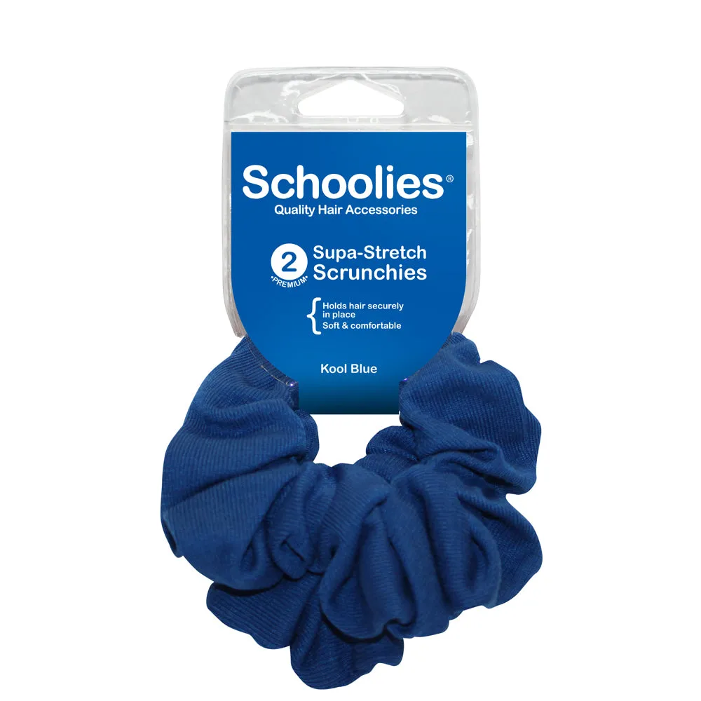 Schoolies Supa-Stretch Scrunchies 2pc - Kool Blue