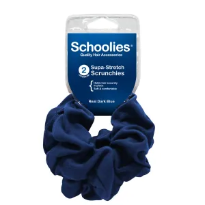 Schoolies Supa-Stretch Scrunchies 2pc - Real Dark Blue