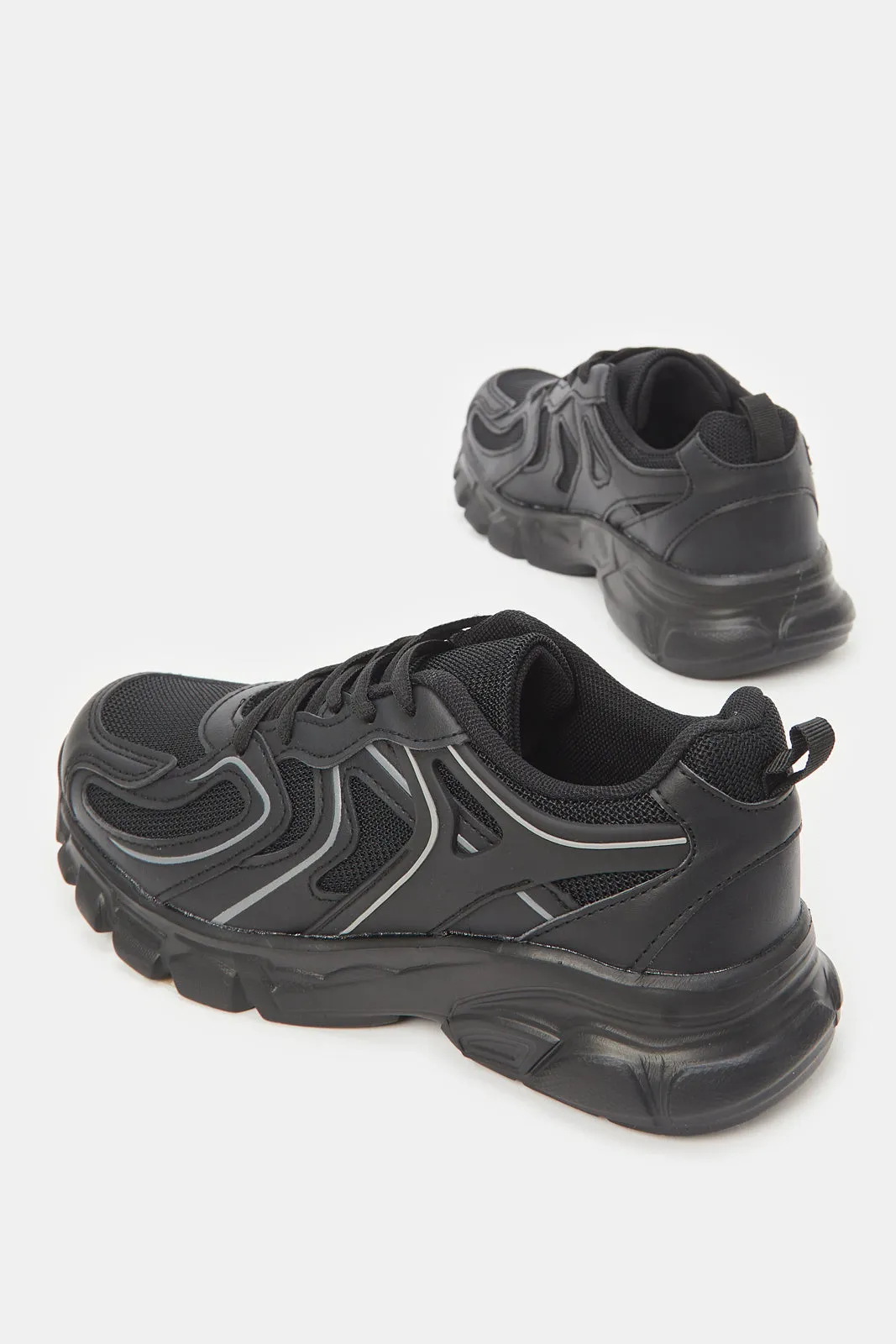 Senior Boys Black Chnuky Sneakers