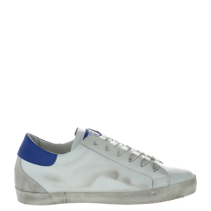 Sleek White & Blue Men's Sneakers