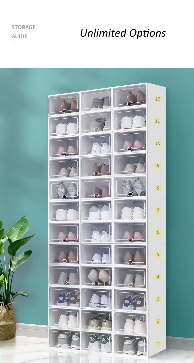 Stackable Medium Size Shoe Storage Box/Organiser 12 pcs Set