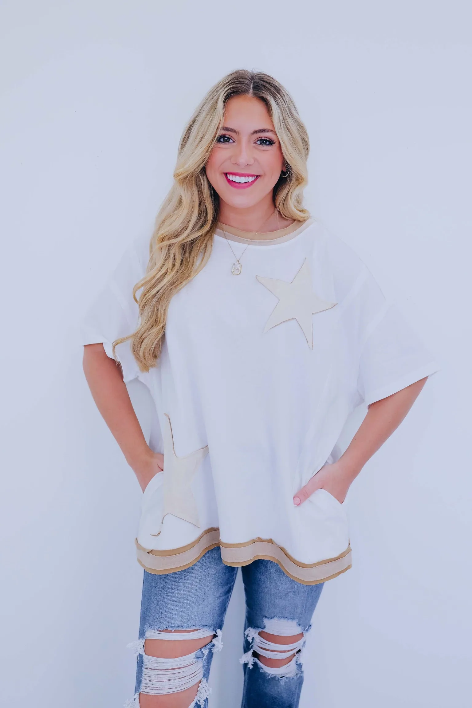 Star Struck Layered Hem Top - 2 Colors