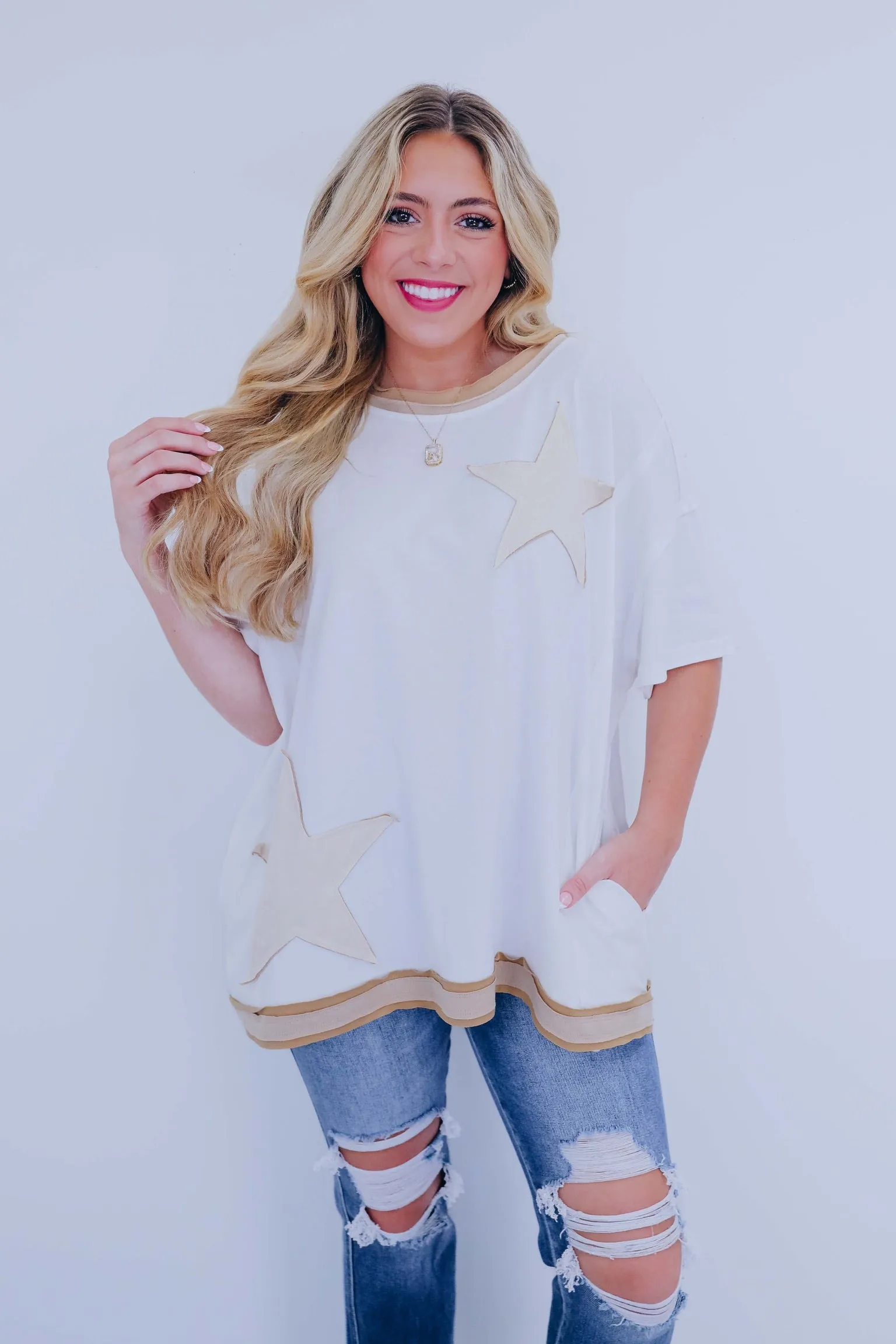 Star Struck Layered Hem Top - 2 Colors