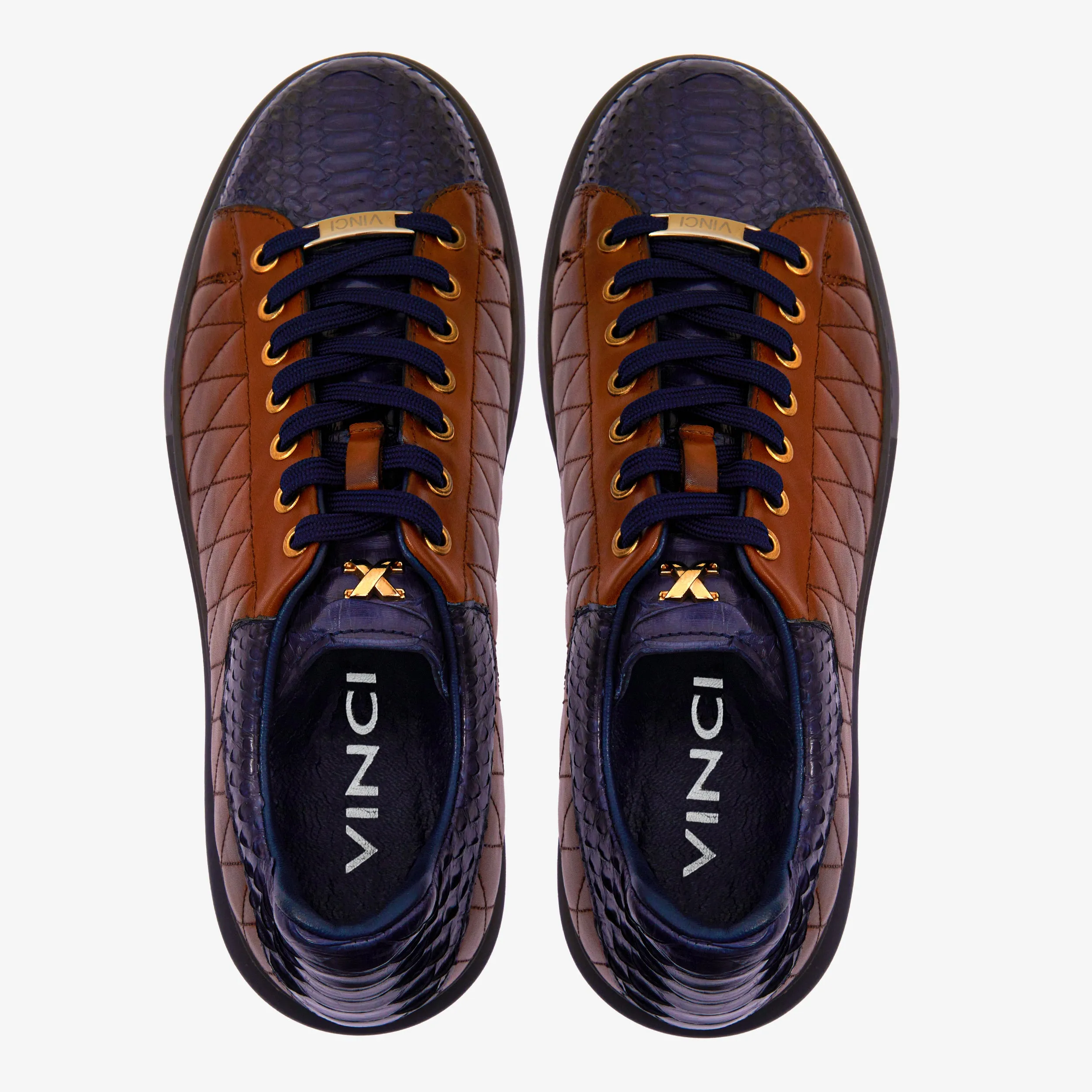 The Adler Pyht  Snk Skin Tan & Navy Men Sneaker