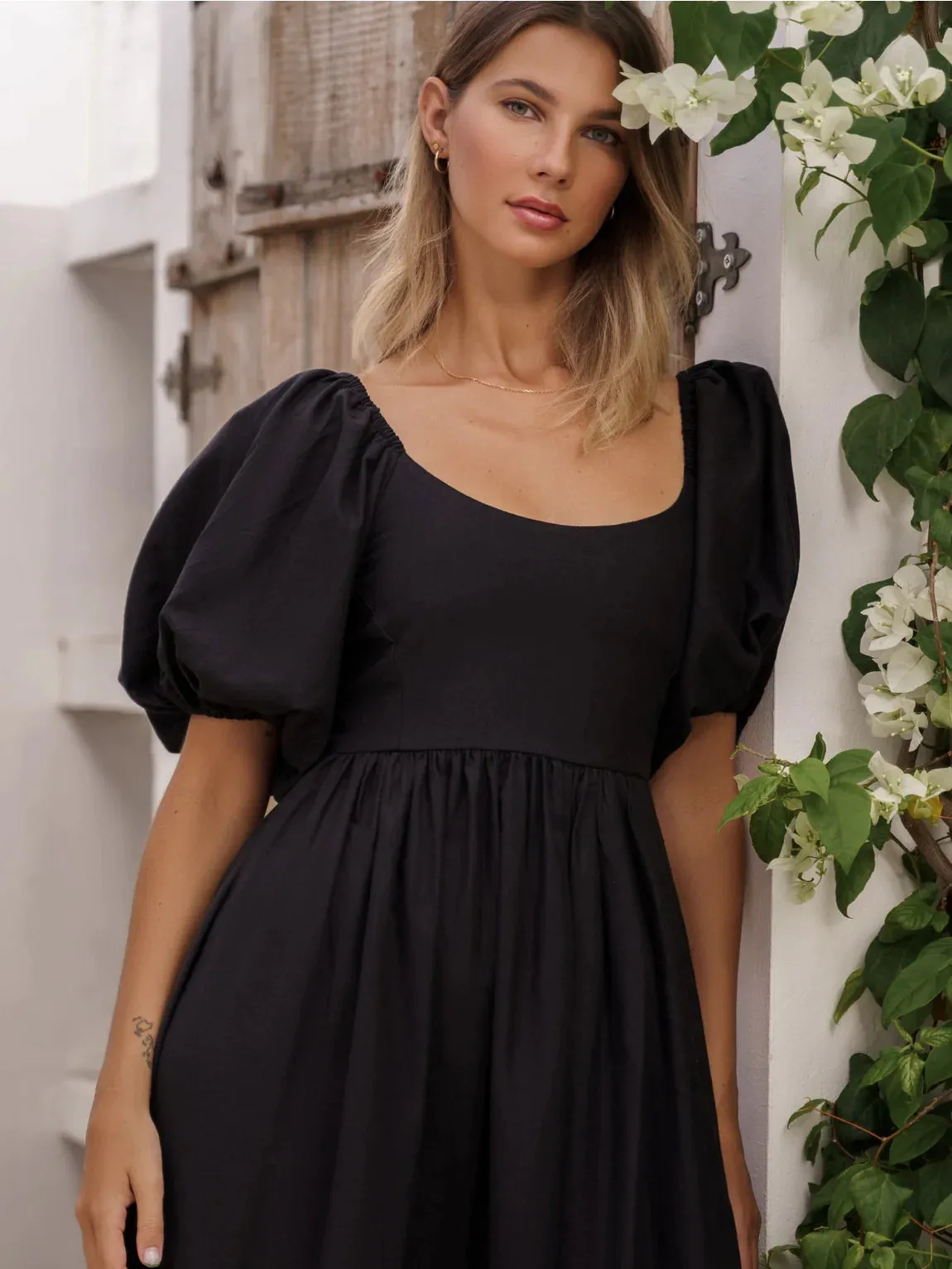 The Cherise Midi Dress by Bali Elf - Black - PLUS