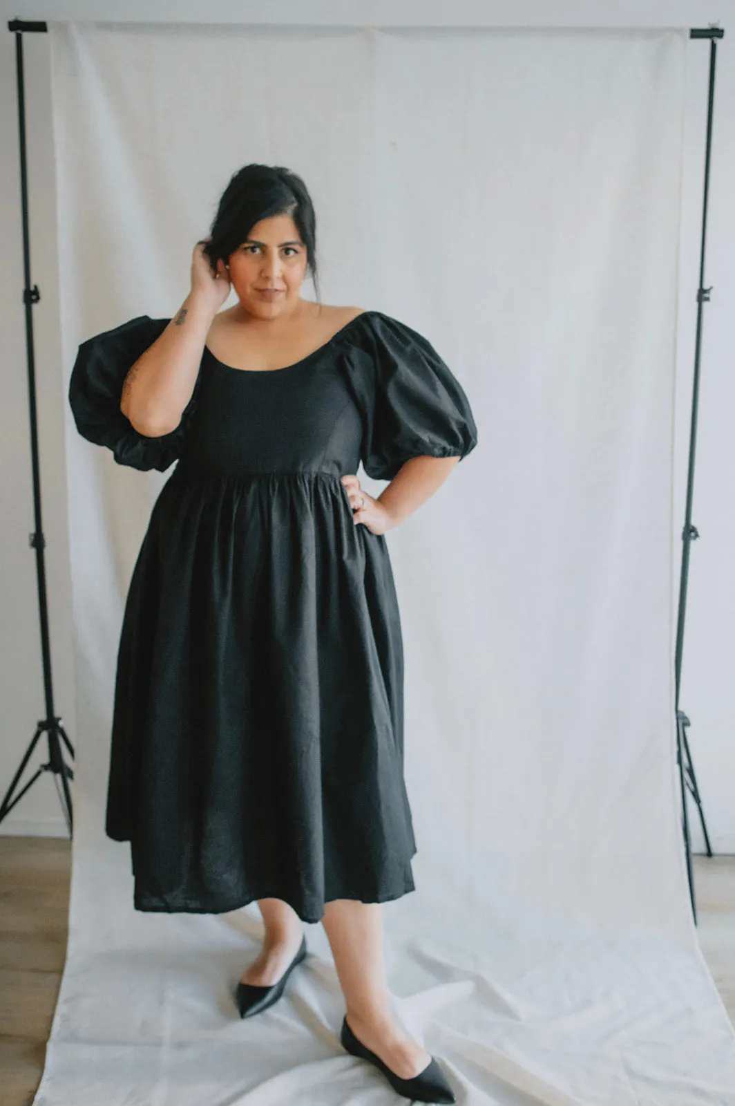 The Cherise Midi Dress by Bali Elf - Black - PLUS