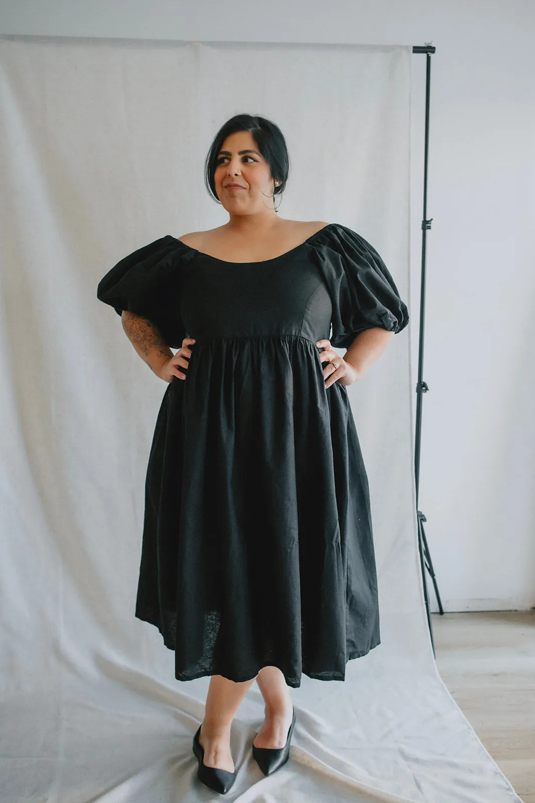 The Cherise Midi Dress by Bali Elf - Black - PLUS