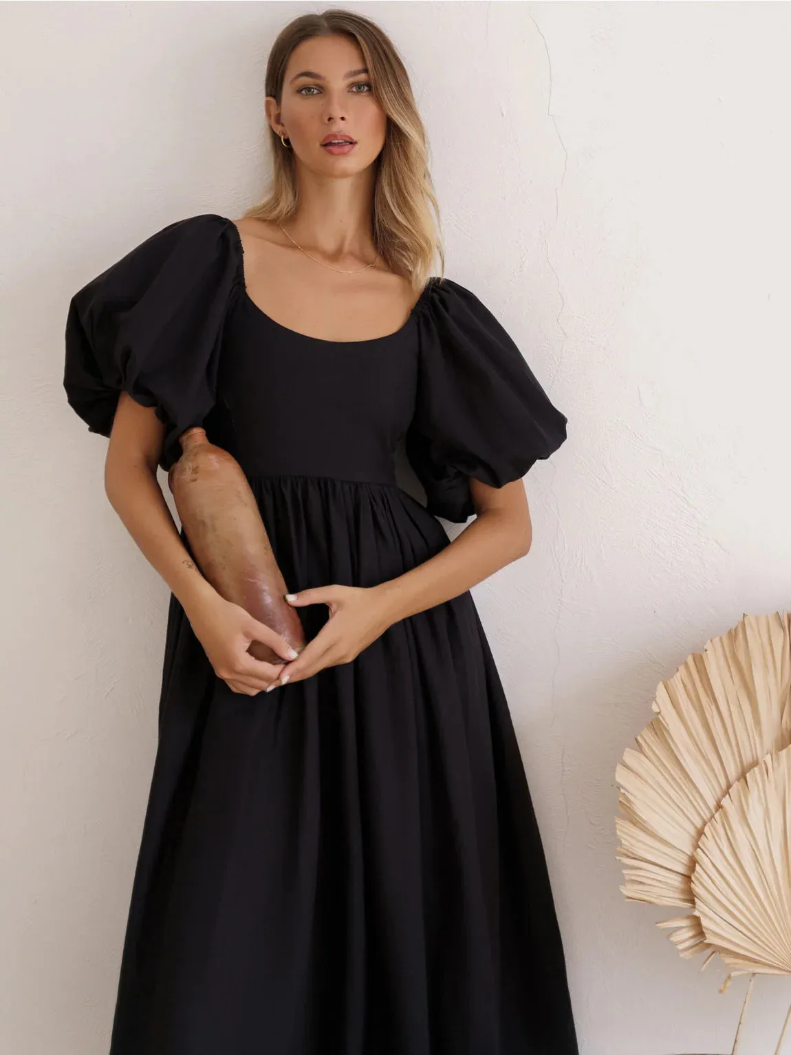 The Cherise Midi Dress by Bali Elf - Black - PLUS