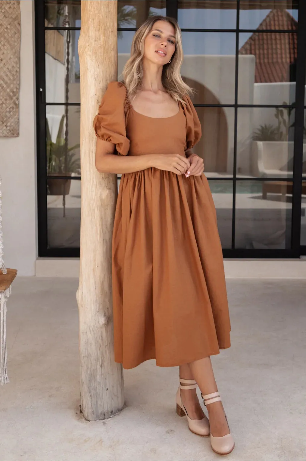 The Cherise Midi Dress by Bali Elf - Hazel - PLUS