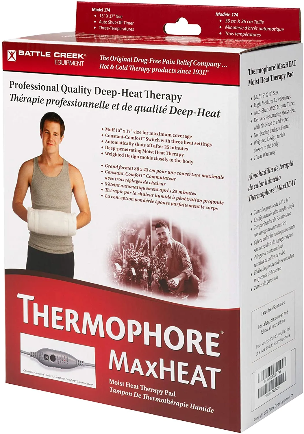 Thermophore Arthritis Pad Moist Heat Hand Muff (Model 174) 14x14 Rolled