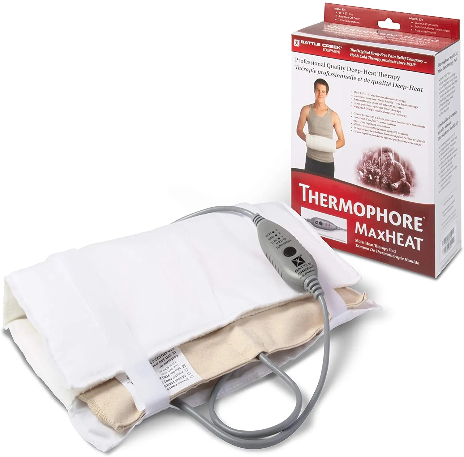 Thermophore Arthritis Pad Moist Heat Hand Muff (Model 174) 14x14 Rolled