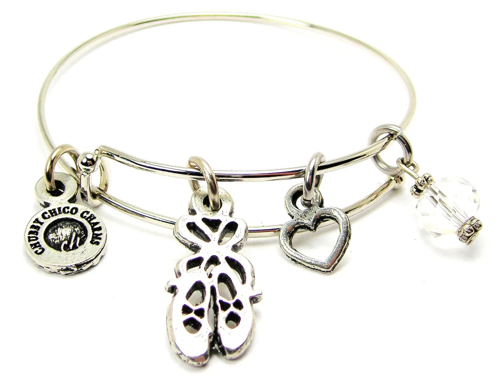 Tied Ballerina Shoes Bangle Bracelet