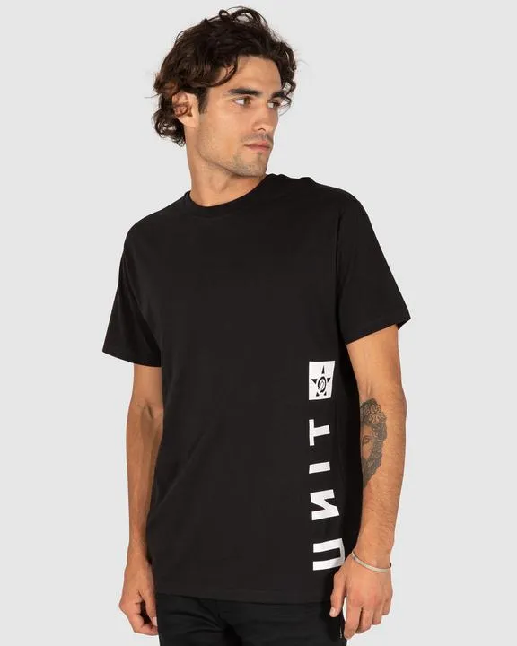 Unit Mens Tee Laser Black White