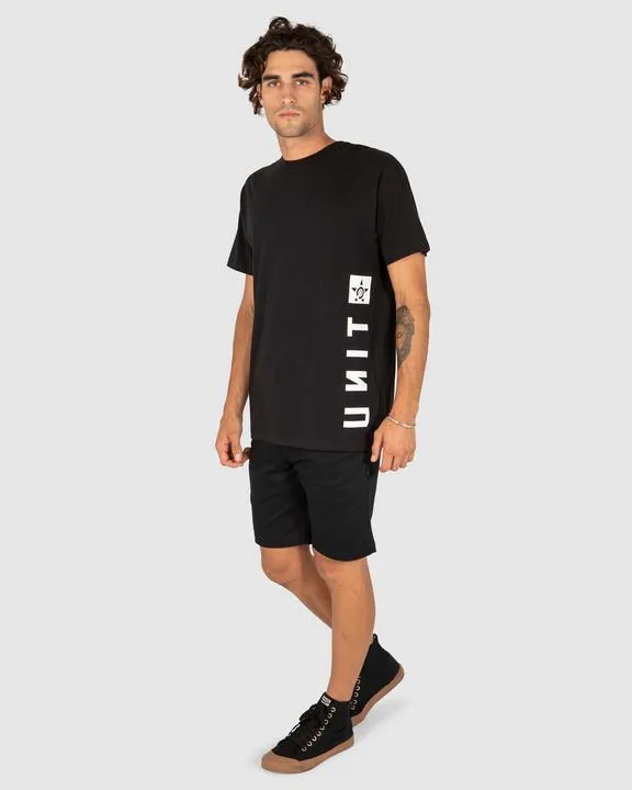 Unit Mens Tee Laser Black White