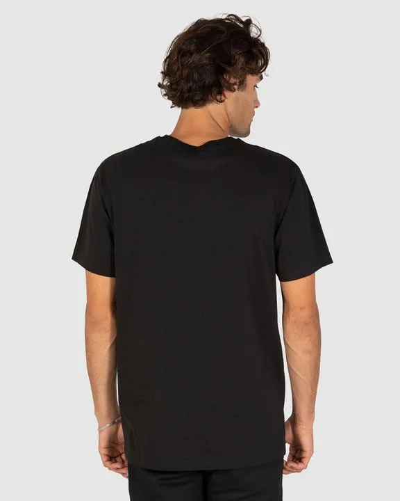 Unit Mens Tee Laser Black White