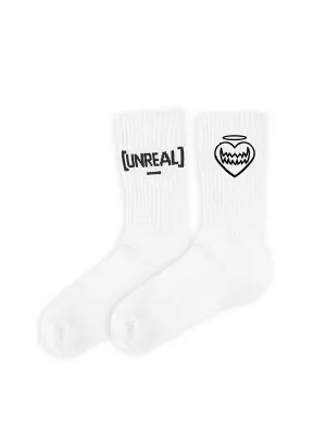 UNREAL - White/Black Bullyproof logo Socks