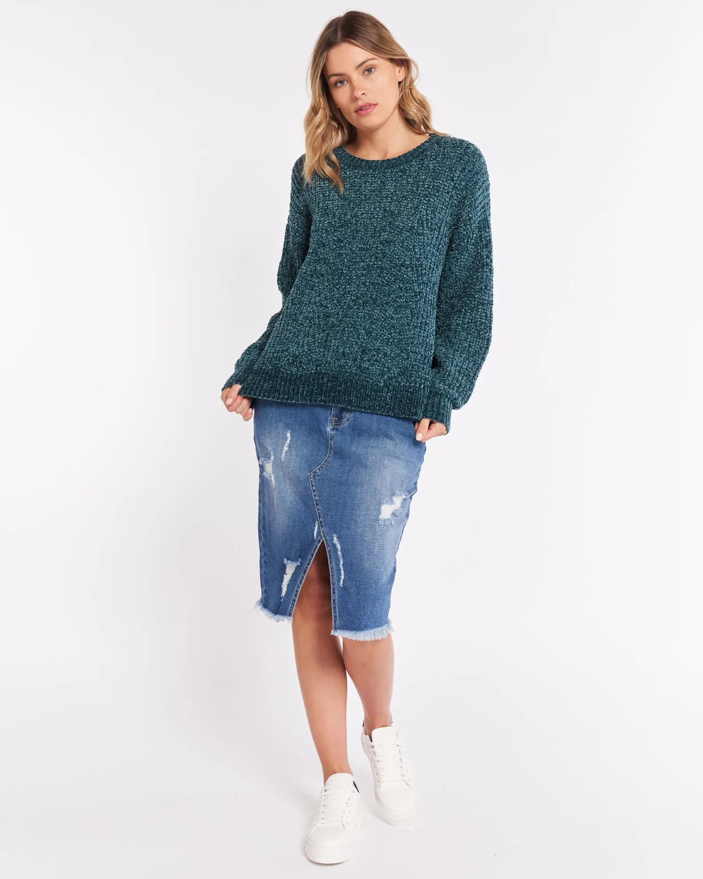 VANESSA DENIM SKIRT - Worn Wash