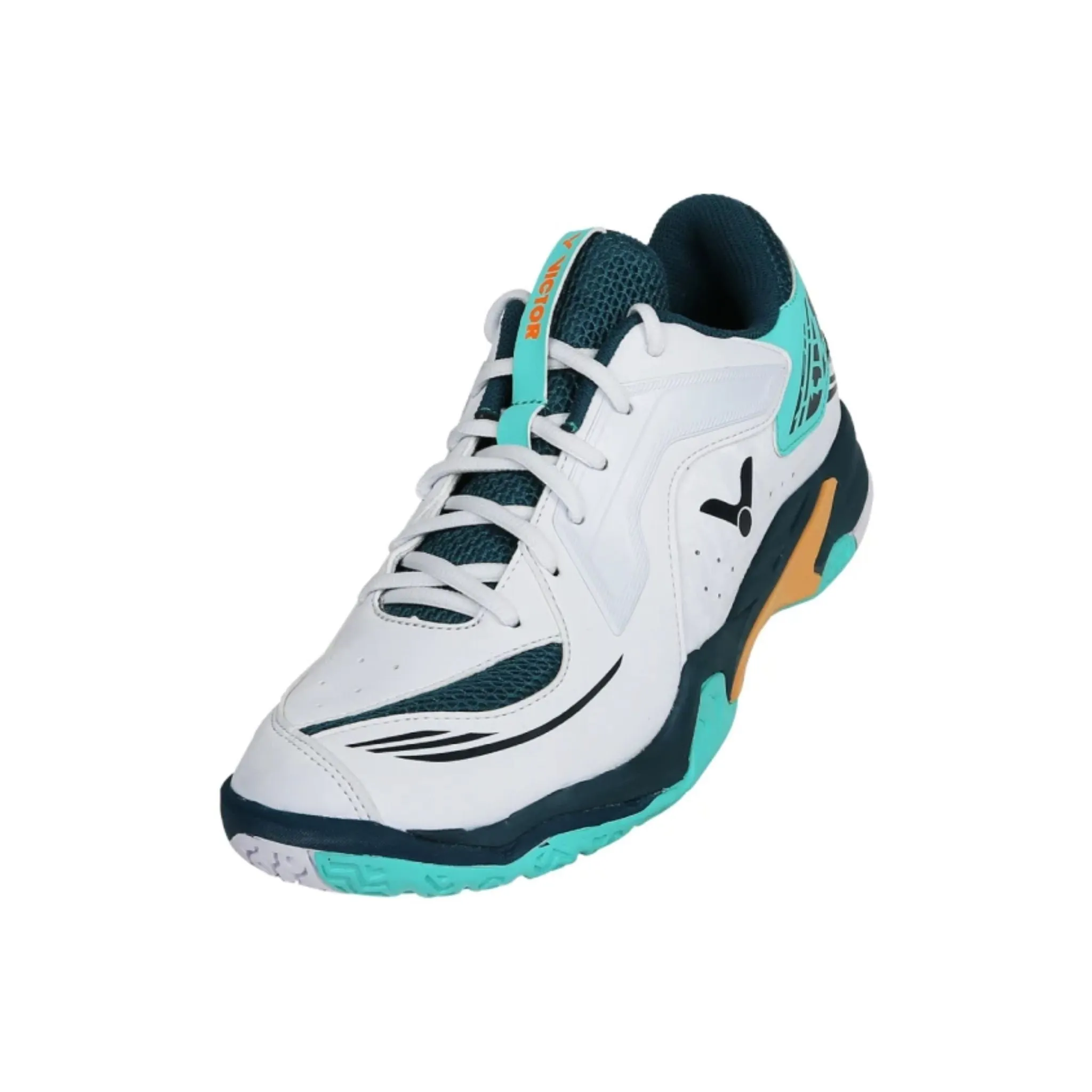 Victor A530W AM Unisex Wide Court Shoes [White/Pale Turquoise]