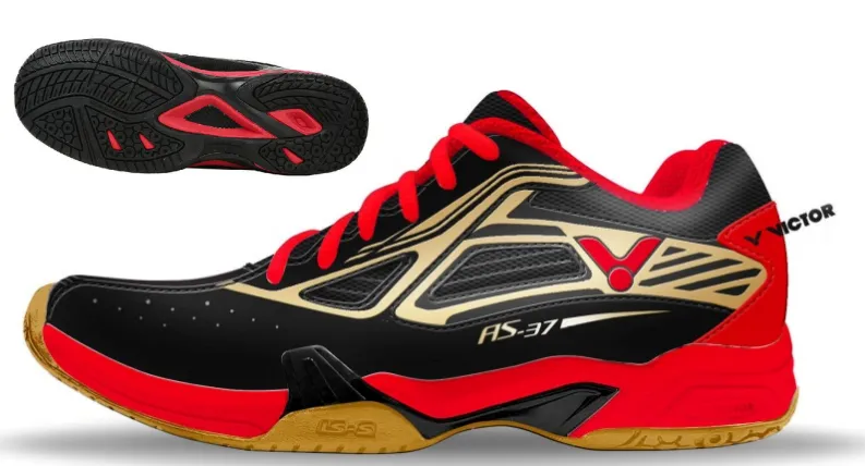 Victor AS-37-CD badminton shoes [Black/Red]