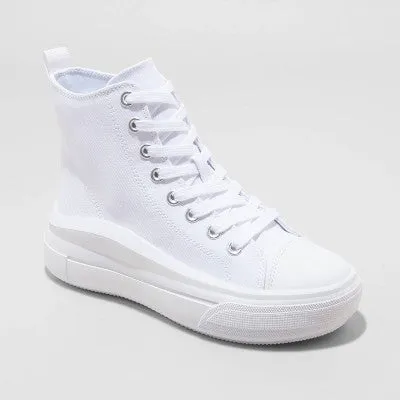 Wild Fable Women's High Top Lace-Up Sneakers Memory Foam Insole High-Top Fit