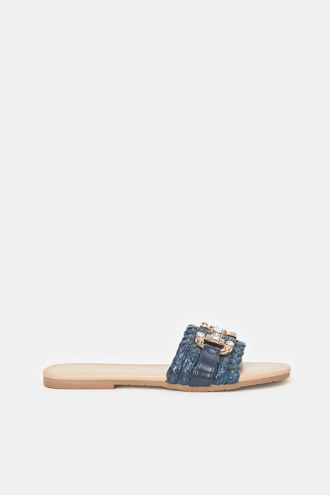 Women Blue Mule With Embellishment