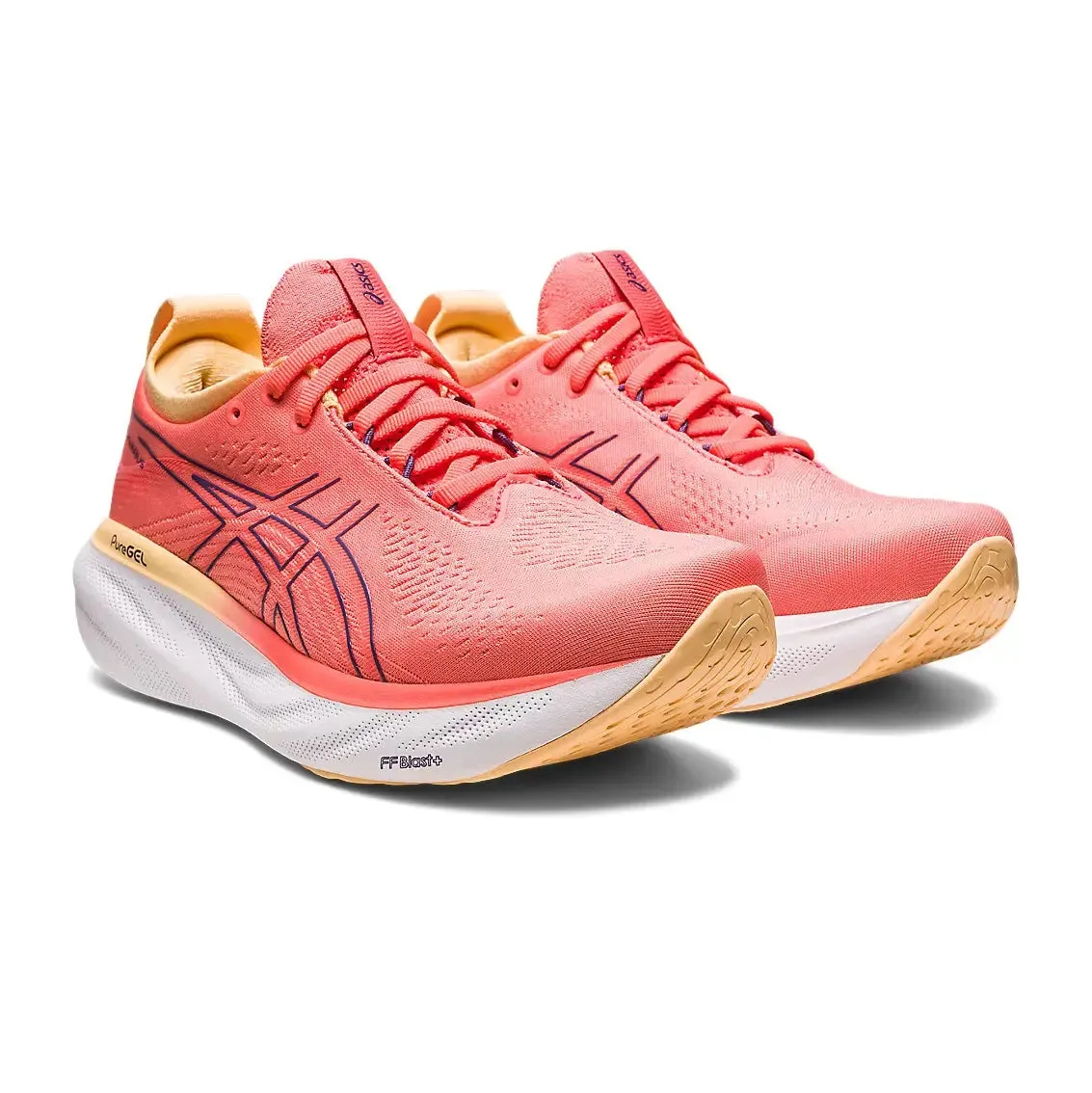 Womens ASICS GEL-Nimbus 25 - Papaya / Dusty Purple