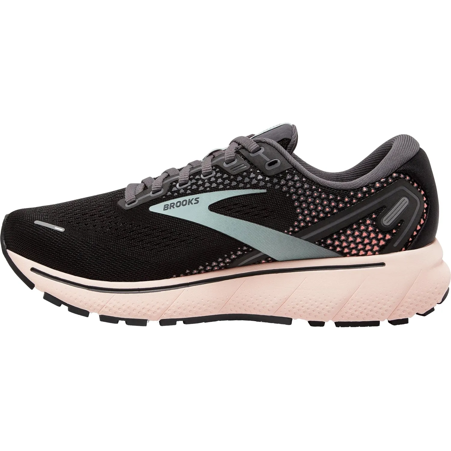 Women's Brooks Ghost 14 Black/Pearl/Pink Mesh