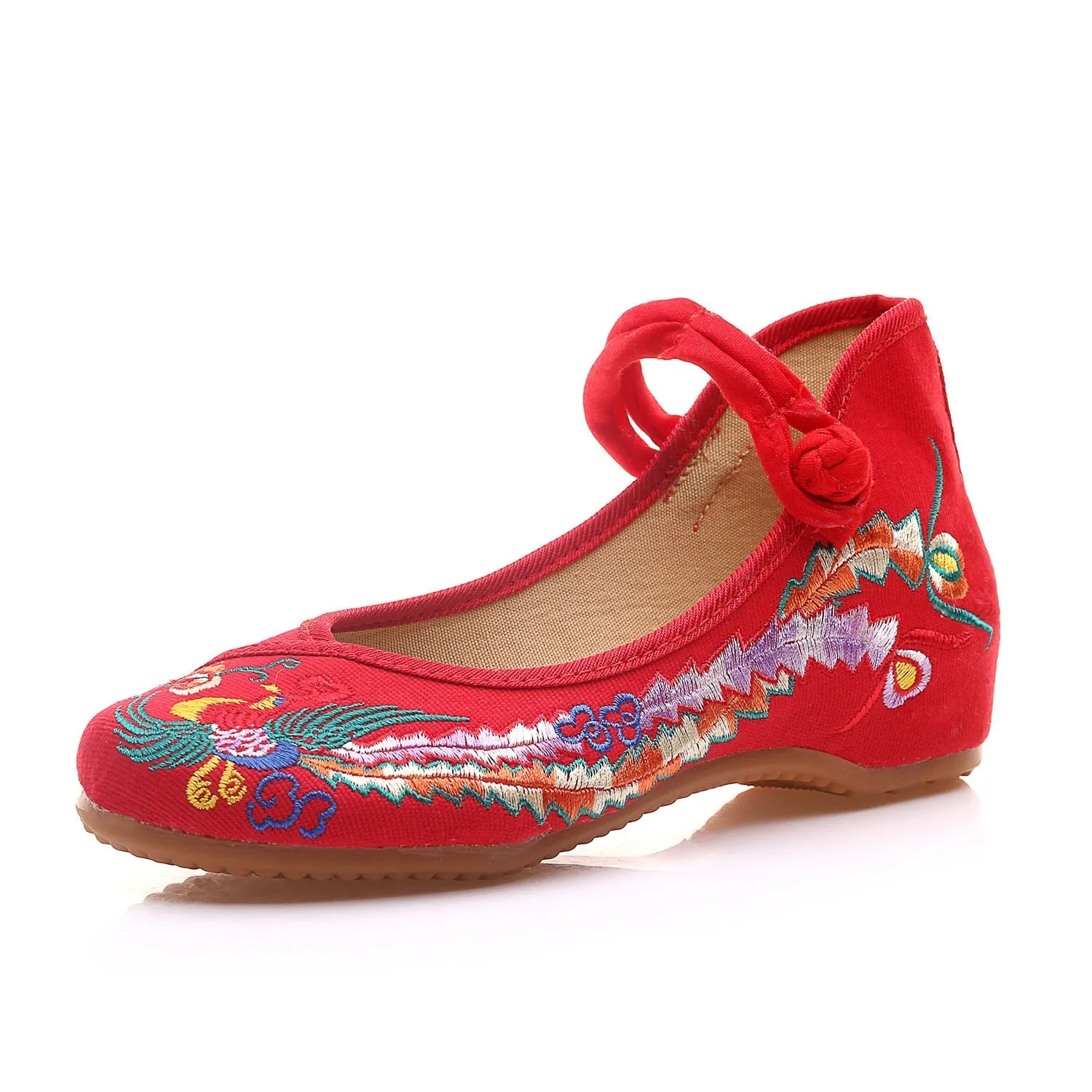 Women's Colorful Phoenix Square Dance Tendon Bottom Canvas Shoes