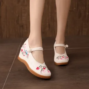 Women's Embroidered Ancient Height Increasing Insole For Canvas Shoes