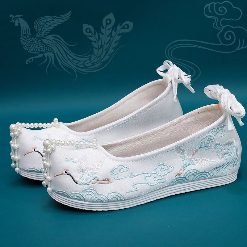 Women's Han Clothing Ancient Style Summer With Height Canvas Shoes