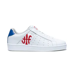 Women's Icon White Red Blue Logo Leather Sneakers 91922-015