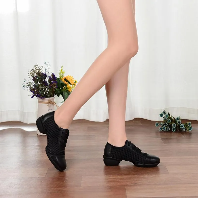 Women's Leatherette 1.5inch Heels Jazz With Lace-up Dance Shoes