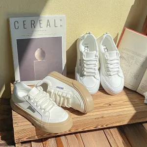 Women's Niche White Fashionable Sports Platform Canvas Shoes