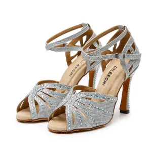 Women's Sparkling Glitter Customized Heel Ballroom Dance Shoes/Latin Dance Shoes