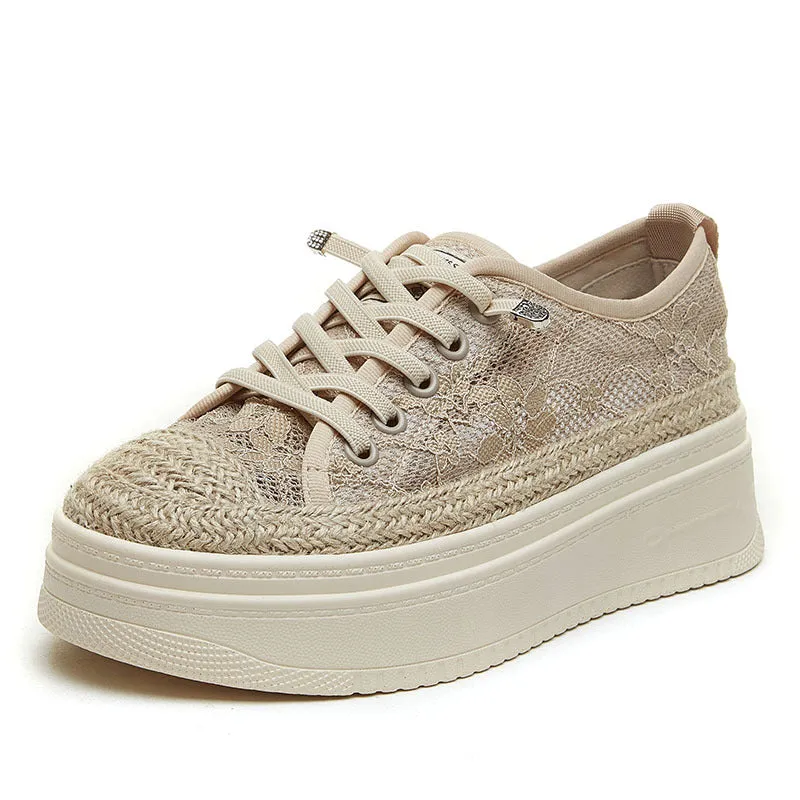 Women's Summer Platform Mesh Surface Lazy Linen Men's Shoes