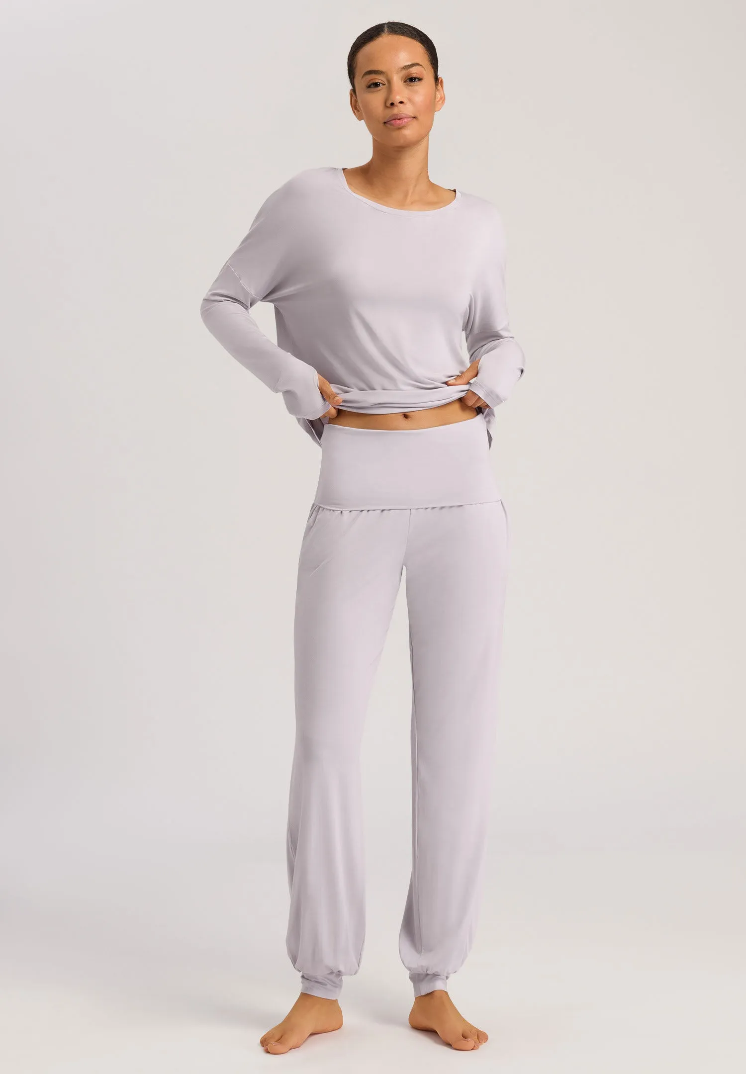 Yoga Relaxed Round Neck Top | Lilac Marble 78796-2461