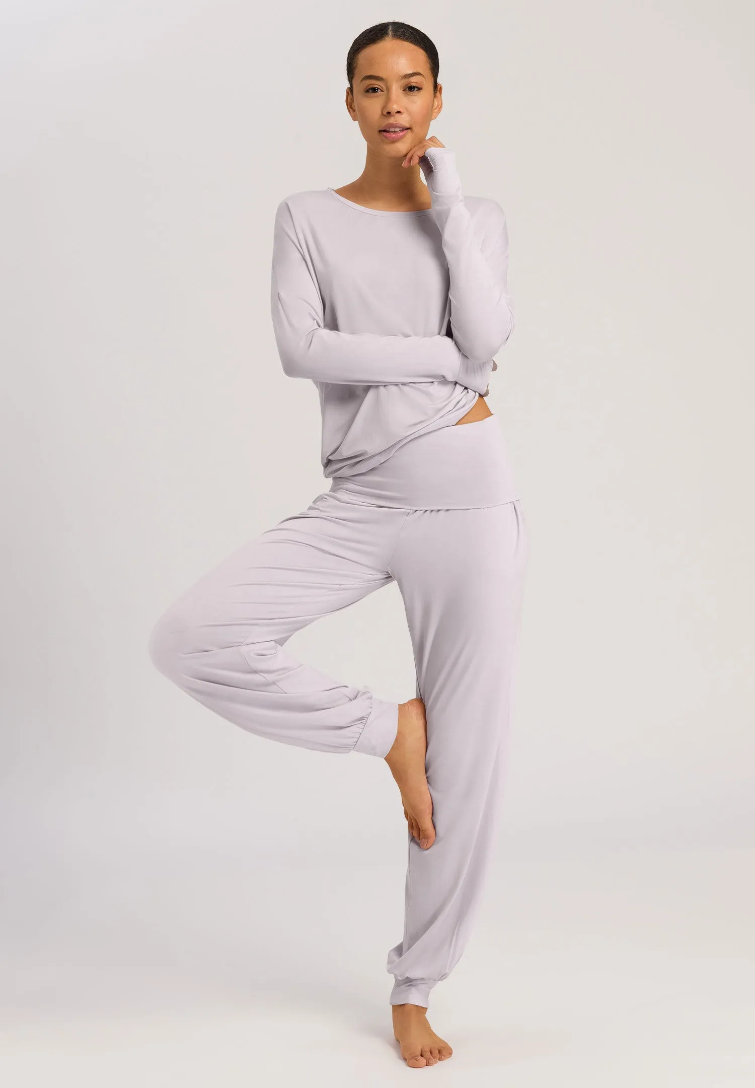 Yoga Relaxed Round Neck Top | Lilac Marble 78796-2461