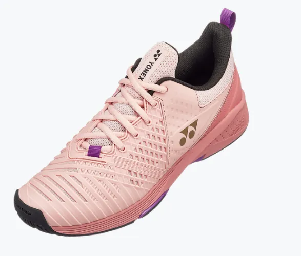 Yonex Power Cushion Sonicage 3 Ladies Shoes:  All Courts [Pink/Beige]