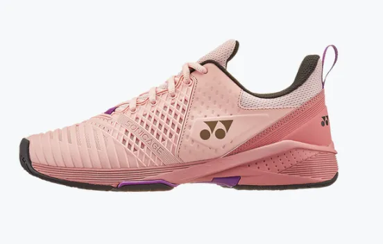 Yonex Power Cushion Sonicage 3 Ladies Shoes:  All Courts [Pink/Beige]