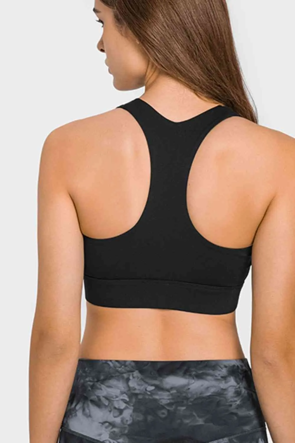 Zip Up Racerback Sports Bra